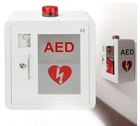 AED Defibrillator Wall Cabinet, AED Defibrillator Storage Cabinet, Cardiac Defibrillation Alarm Box with Key and Alarm First Aid Cabinet First Aid Case for Office, Nursing Home
