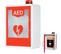AED Defibrillator Wall Mount Storage Cabinet, Emergency Kit Box & First Aid Kit for Cardiac Science, Physio-Control, Emergency Response, Orange
