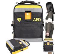 AED Storage Bag, Defibrillator Pouch, Portable Emergency Instrument Container with Adjustable Shoulder Straps and Reflective Strips for Home, Office, Hospital, Public Places