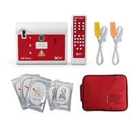 AED Trainer, Portable Defibrillator Trainer Set CPR Training Device with Remote Control, English and Spanish Voice Prompts, 10 Different Scenarios, First Aid Defibrillator Trainee Beginner (XFT 120C)