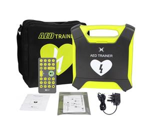 AED Trainer, Rechargeable Defibrillator Trainer with Remote Control, CPR Training Defibrillator Simulator, 8 Scenarios, 4 Prompts Voice - English, French, Italian, Chinese, XFT-120GA AED Trainer