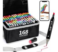 AEDAGA 168+2 Colours Alcohol Markers with Free App Dual Tip Alcohol Pens