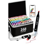 AEDAGA 168+2 Colours Alcohol Markers with Free App for Colouring, Alcohol Pens for Anime,Manga,Drawing,Sketching and Calligraphy, Art Supplies for Adults