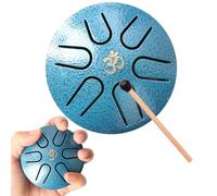 Aedcbaide Buddha Stones Mini Steel Tongue Drum 3 Inch 6 Note Tongue Drum with Drumstick,Music Book,Mallet, Steel Drum Balmy Drum UK for Musical Education Concert Yoga Beginners Adult Kids (light blue)