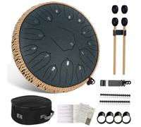 Aedcbaide Tongue Drum 13 Inch 15 Tones Steel Tongue Drum, D Major Singing Bowl Handpan Instrument with Mallets for Children Meditation Yoga Sound Healing (Navy Blue 13 Inches)