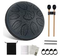 Aedcbaide Tongue Drum Portable Mini Drum 6 Inch 11 Tones Steel Tongue Drum, C Major Singing Bowl Handpan Instrument with Beaters for Children Meditation Yoga Sound Healing (Dark Blue 6 Inches)