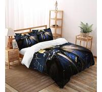 AEDiFTLINGi Knight Moon Bedding Set 3D Design Gothic Themes Duvet Cover Set 3 Pieces Microfiber Quilt Cover Suitable for Family,couple,children with Pillowcase Super King（260x220cm）