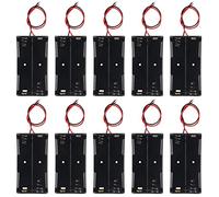 AEDIKO 10pcs 18650 Battery Holder 18650 Battery Clip 2 Slots 3.7V Plastic 18650 Battery Storage Box Case with Connect Lead