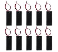 AEDIKO 10pcs AAA Battery Holder with Switch ON Off Case Back Cover 2x 1.5V Batteries Charger Holder Spring Clip Storage Box Cell Cable