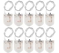 AEDIKO 10pcs CR2032 Battery Holder 1x 3V Coin Cell Battery Socket Holder Case Box with Wire Lead ON-OFF Switch (Transparent)