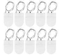 AEDIKO 10pcs CR2032 Battery Holder 1x 3V Coin Cell Battery Socket Holder Case Box with Wire Lead ON-OFF Switch (White)