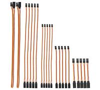 AEDIKO 22pcs 3Pin Servo Extension Cable Cord Male to Female Lead Wire Connectors 5 Types for Servo Extension Connection Control Board Remote Control Parts