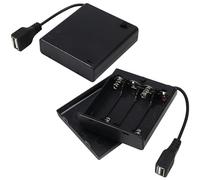 AEDIKO 2pcs 4 AA Battery Holder USB Switch 6V USB Female Socket 4 x 1.5V AA Battery Case Box Holder On/Off Switch for RC Cars LED Light