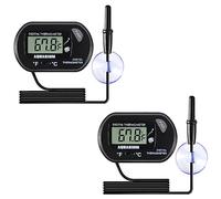 AEDIKO 2pcs Aquarium Thermometer LCD Digital Fish Tank Thermometer with Water-Resistant Sensor Probe and Suction Cup for Turtle Incubators Terrarium Water Thermometer