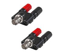 AEDIKO 2pcs BNC Female to 2x 4mm Dual Banana Female Socket Adapter Binding Post Coupler/RF Coax Coaxial Splitter Double Connector Jack Adaptor