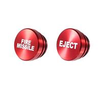 AEDIKO 2pcs EJECT + FIRE MISSILE Aluminum Dustproof Car Lighters Plugs Fire Missile Button 12V Replacement Accessories Anodized Car Decorations Compatible with Most Vehicles Autos Cars