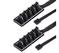 AEDIKO 2pcs PWM Fan Splitter Extension Cable 1 to 5 Computer Fan Splitter Cable Compatible with 3 & 4 Pin PC Cooling Fans