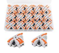 AEDIKO 30pcs Lever Wire Connector 3 Way T Tap Wire Connectors Quick Wire Splitter Push-in Connectors Kit T-Shape Lever Nut Wire Connector Electrical Connectors Blocks
