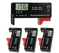 AEDIKO 4pcs Battery Tester Checker Universal Battery Checker Small Battery Testers for AAA AA C D 9V 1.5V Button Cell Household Batteries