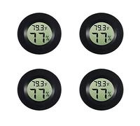 AEDIKO 4pcs Mini Digital Thermometer Hygrometer LCD Digital Temperature Humidity Meter Thermometer for Greenhouse Cars Home Office (Round)
