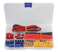 AEDIKO 52pcs T-Plug XT30 XT60 XT90 EC3 EC5 Male & Female Plug Adapter Connector with Silicone Wire + Heat Shrink Tube for RC ESC Motor Accessories