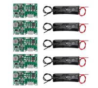 AEDIKO 5pcs 18650 Lithium Li-ion Battery Charger Module+ 5pcs 18650 Battery Holder for 18650 Lithium Battery Fast Charging Boost Mobile Power Protection PCB Board