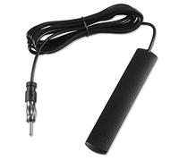 AEDIKO Car Antenna, FM AM Radio, 75 Ohm Impedance, 3dBi Gain, Adhesive Mount, 3m Cable, DIN Plug Connector, Black, 2 Channels