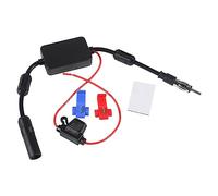 AEDIKO Car Stereo FM AM Radio Antenna Signal Amplifier 12V Power Supply DIN Plug Connector Adapter for Vehicle Truck SUV Car Audio Radio Stereo Receiver