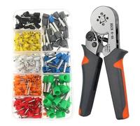 AEDIKO Ferrule Crimping Tool Kit with 400pcs Wire Connectors End Ferrules Terminals AWG23-7 Self-Adjustable Ratchet Wire Crimping Tool Kit