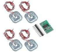 AEDIKO HX711 AD Module + 4pcs Half-Bridge Body Load Cell Weight Strain Sensor Resistance 110lbs 50KG