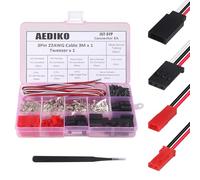 AEDIKO JST Servo Connector Kit 40 Sets Servo Plug Male Female Connector Crimp Pin Cable Kit Compatible JST SYP Futaba for Hitec Spektrum RC