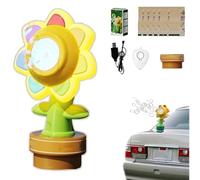 AEDNX Sunflower Bubble Machine for Car, Sunflower Bubble Machine for Car with Remote Control, Car Bubble Machine, for car top Decoration Remote Control Will Shake Head and spit Out Bubbles(1pcs)