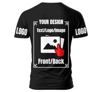 AEDOSW Custom T-Shirts for Men Women Personalized Unisex Crewneck Tee Shirt - Customize Your Image Design with Your Photo Text Logo,Personalized T Shirt Customized Shirts Tee Front Adult Back Black