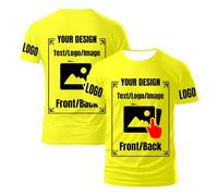 AEDOSW Custom T-Shirts for Men Women Personalized Unisex Crewneck Tee Shirt - Customize Your Image Design with Your Photo Text Logo,Personalized T Shirt Customized Shirts Tee Front Adult Back Yellow