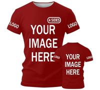 AEDOSW Custom T-Shirts for Men Women Personalized Unisex Crewneck Tee Shirt - Customize Your Image Design with Your Photo Text Logo,Personalized T Shirt Customized Shirts Tee Front Adult Back Maroon