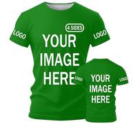 AEDOSW Custom T-Shirts for Men Women Personalized Unisex Crewneck Tee Shirt - Customize Your Image Design with Your Photo Text Logo,Personalized T Shirt Customized Shirts Tee Front Adult Back Green