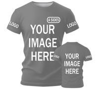 AEDOSW Custom T-Shirts for Men Women Personalized Unisex Crewneck Tee Shirt - Customize Your Image Design with Your Photo Text Logo,Personalized T Shirt Customized Shirts Tee Front Adult Back Gray