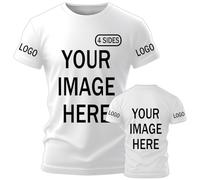 AEDOSW Custom T-Shirts for Men Women Personalized Unisex Crewneck Tee Shirt - Customize Your Image Design with Your Photo Text Logo,Personalized T Shirt Customized Shirts Tee Front Adult Back White