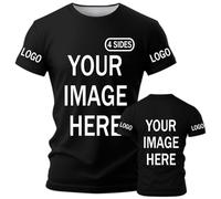 AEDOSW Custom T-Shirts for Men Women Personalized Unisex Crewneck Tee Shirt - Customize Your Image Design with Your Photo Text Logo,Personalized T Shirt Customized Shirts Tee Front Adult Back Black
