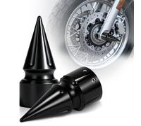 AEEAST Axle Nut Covers Black, Front Axle Caps 3.6" CNC Aluminum Compatible with Harley Davidson Road Glide Street Glide Sportster Softail Fat Boy Iron 883 Dyna 2002-2024