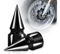 AEEAST Front Axle Nut Covers Black, Axle Caps Spike 3.6" CNC Aluminum Compatible with Harley Davidson Road Glide Street Glide Trike Fat Boy Iron 883 Sportster Softail Dyna 2002-2024