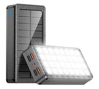 AEECESTORE Solar Charger Power Bank 66800mAh Portable Charger with USB-C in/Output 22.5W QC3.0 Fast Charging 5 Out Ports Battery Pack Built-in 32 Led Flashlights for iPhone Samsung Tablet Camping