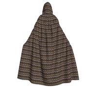 aeegda African Ethnic Pattern Print Hooded Cloak Unisex Costume Robe Cape Hood For Carnival Party Cosplay Celebration