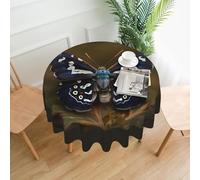 aeegda Beautiful moth wings Print Round Tablecloth Reusable Table Cover Decor Dining Room Wedding Outdoor Events