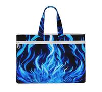 aeegda Indigo Flame Print Print Canvas Tote Documents Office Supplies Business Meeting Weekend Getaway File Bag