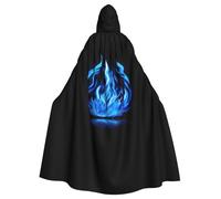 aeegda Indigo Flame Print Print Hooded Cloak Cosplay Costume Carnival Unisex Wedding Party Outdoor Celebrations