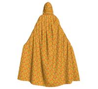 aeegda Lemons And Oranges Print Hooded Cloak Unisex Costume Robe Cape Hood For Carnival Party Cosplay Celebration