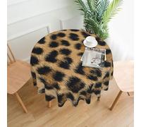 aeegda Rough Leopard print Print Round Tablecloth Reusable Table Cover Decor Dining Room Wedding Outdoor Events