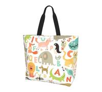 aeegda Zoo Alphabet Animal Print Stylish Lightweight Large Capacity Shoulder Bag Unisex Crossbody Bags Daily Travel