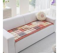 AEEISHOMEREFORM Quilted Cotton Patchwork Sofa Cover, Non-Slip Thickened Couch Protector for 3 Seater Settee, Floral Shabby Chic Furniture Protector for Pets & Kids (Floral Pink Patchwork, 70x150cm)